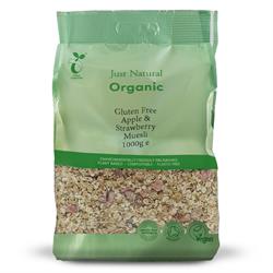 Just Natural Gluten Free Organic Gluten Free Apple & Strawberry Muesli 1000g