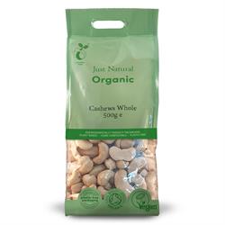 Just Natural Organic Organic Cashews Whole 500g