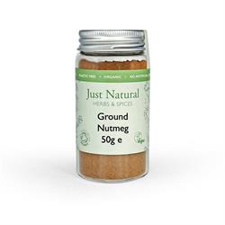 Just Natural Herbs Organic Ground Nutmeg (Glass Jar) 50g