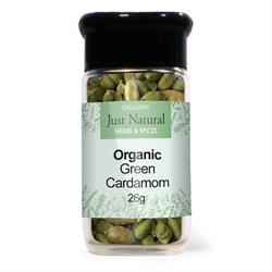 Just Natural Herbs Organic Green Cardamom Pods (Glass Jar) 40g