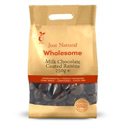 Just Natural Wholesome Milk Chocolate Coated Raisins 250g