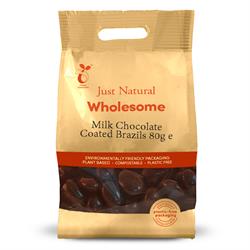Just Natural Wholesome Milk Chocolate Coated Brazils 80g