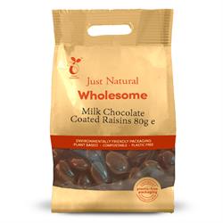 Just Natural Wholesome Milk Chocolate Coated Raisins 80g