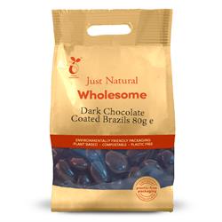 Just Natural Wholesome Dark Chocolate Coated Brazils 80g