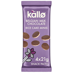 Kallo Kallo Mini Milk Choco Rice Cakes 84g (4x21g)