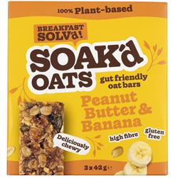 SOAK'd OATS Gut Friendly Oat Bars - Peanut Butter & Banana Multipack 126g