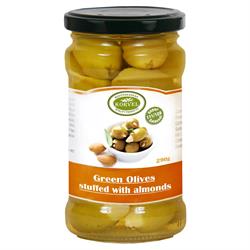 Korvel Korvel Greek Green Olives with Almonds Super Colossal 290g