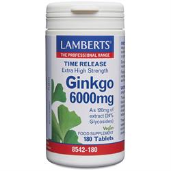 Lamberts Ginkgo 6000mg High Strength Time Release 180 tablet