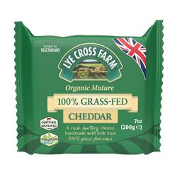 Lye Cross Farm 100% Grass Fed Organic Cheddar 200g