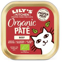 Lilys Kitchen Organic Beef Pate for Cats 85g