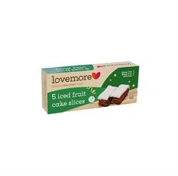 Lovemore Foods 5 Iced Fruit Cake Slices Gluten Free Milk Free Wheat Free 260g