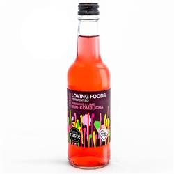 Loving Foods Organic Hibiscus & Lime Jun-Kombucha 330ml Bottle