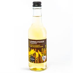 Loving Foods Organic Lemon & Ginger Jun-Kombucha 330ml Bottle