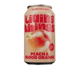 Living Things Sparkling peach and blood orange prebiotic soda