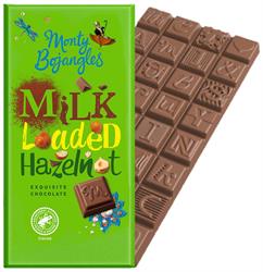 Monty Bojangles RFA MILK Loaded Hazelnut Premium Chocolate Bar 150g