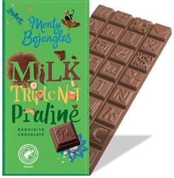 Monty Bojangles MB Rain Forest Alliance Milk Triple Nut Praline Block 150g