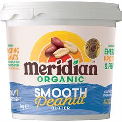 Meridian Organic Smooth Peanut Butter 100% 1Kg