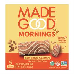 MadeGood MadeGood Morning Oat Bar Cinnamon Bun 5 x 30g Multipack