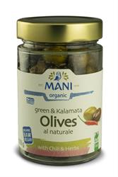 Mani MANI Organic Mixed Olives with Chilli and Herbs 205g