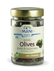 Mani MANI Organic Kalamata & Green Olives al Naturale 175g