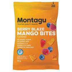 Montagu Dried Mango Bites Berry Blaze 50g