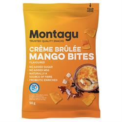 Montagu Dried Mango Bites Creme Brulee Flavoured 40g