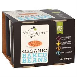 Mr Organic Organic Baked Beans 4 x 400g Pack