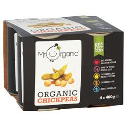 Mr Organic Organic Chick Peas 4 x 400g Pack