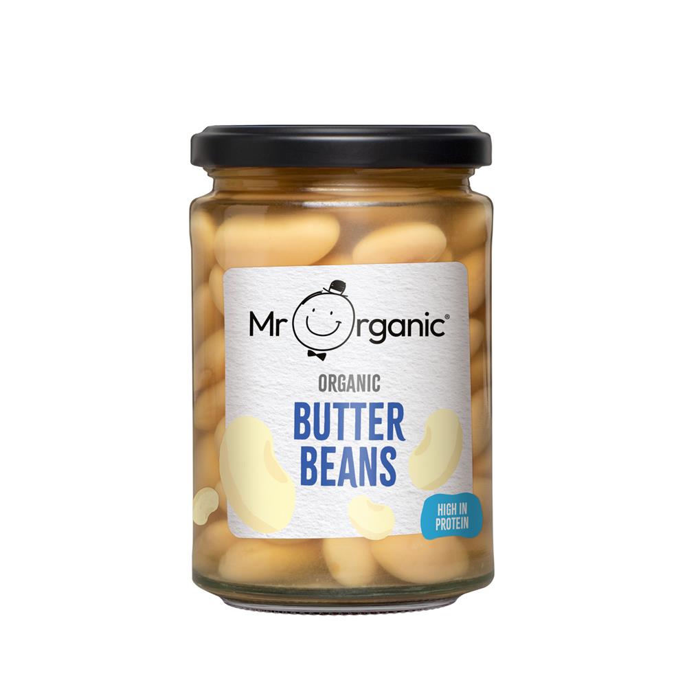 Mr Organic FREE Butter Beans 350g (in glass jar)