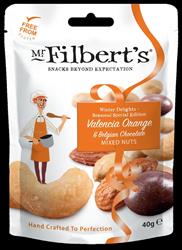 Mr Filberts Mr Filberts Valencia Orange & Belgian Chocolate Mixed Nuts 40g