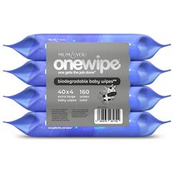 Mum & You Onewipe Extra large big & thick biodegradable wipes (160 wipes)