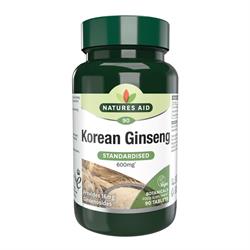 Natures Aid Korean Ginseng - 40mg (600mg equiv) 90 Tablets