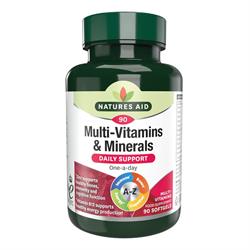 Natures Aid Multi-Vitamins & Minerals (With Iron) 90 Capsules