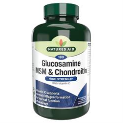 Natures Aid Glucosamine 500mg MSM 500mg + Chondroitin 100mg 180 Tablets