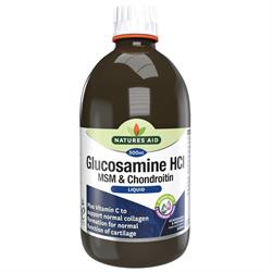 Natures Aid Glucosamine 1200mg MSM & Chondroitin Liquid 500ml