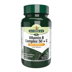 Natures Aid Vitamin B Complex 50 + C 30 Tablets