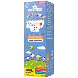 Natures Aid Vitamin D3 400iu Drops for Newborn Babies and Children