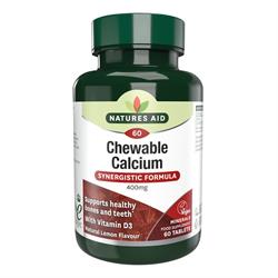 Natures Aid Calcium (Chewable) - 400mg (Natural Lemon Flavour) 60 Tablets