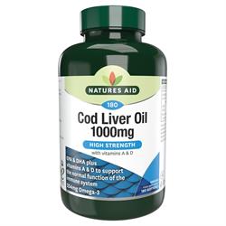 Natures Aid Cod Liver Oil (High Strength) - 1000mg 180 Capsules