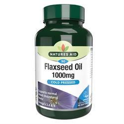 Natures Aid Flaxseed Oil - 1000mg Cold Pressed 90 Capsules