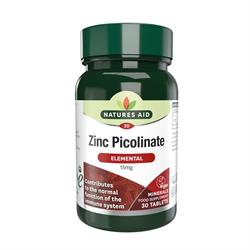 Natures Aid Zinc Picolinate 15mg elemental 30 Tablets