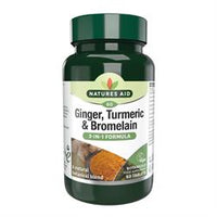Natures Aid Ginger Turmeric & Bromelain 60 tablets