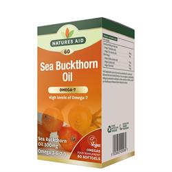 Natures Aid Omega-7 Sea Buckthorn 500mg 60 Vegetarian Softgels