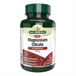 Natures Aid Magnesium - 750mg Citrate (with Vitamin B6) 60 Caps