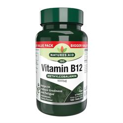 Natures Aid Vitamin B12 1000ug (Sublingual) - Cherry Flavour 180 tablets