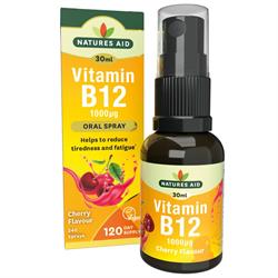 Natures Aid Vitamin B12 1000ug Oral Spray (Cherry Flavour)