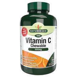 Natures Aid Vitamin C 500mg Sugar Free Chewable (with Rosehips & Citrus B