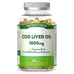 Nature's Truth Cod Liver Oil 1000mg w/ Vitamin D+A  60 Softgels