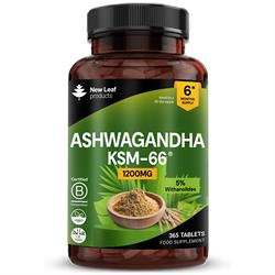 New Leaf Products Ashwagandha KSM-66 1200mg 365 tablets