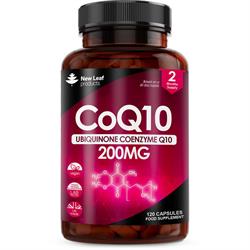 New Leaf Products CoQ10 Capsules - Co Enzyme 200mg 120 Vegan Capsules